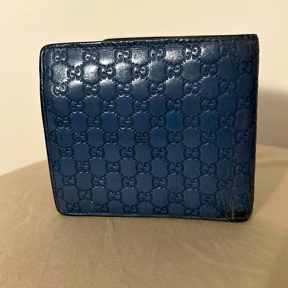 Gucci Wallet GG Detail All Leather Bi Fold